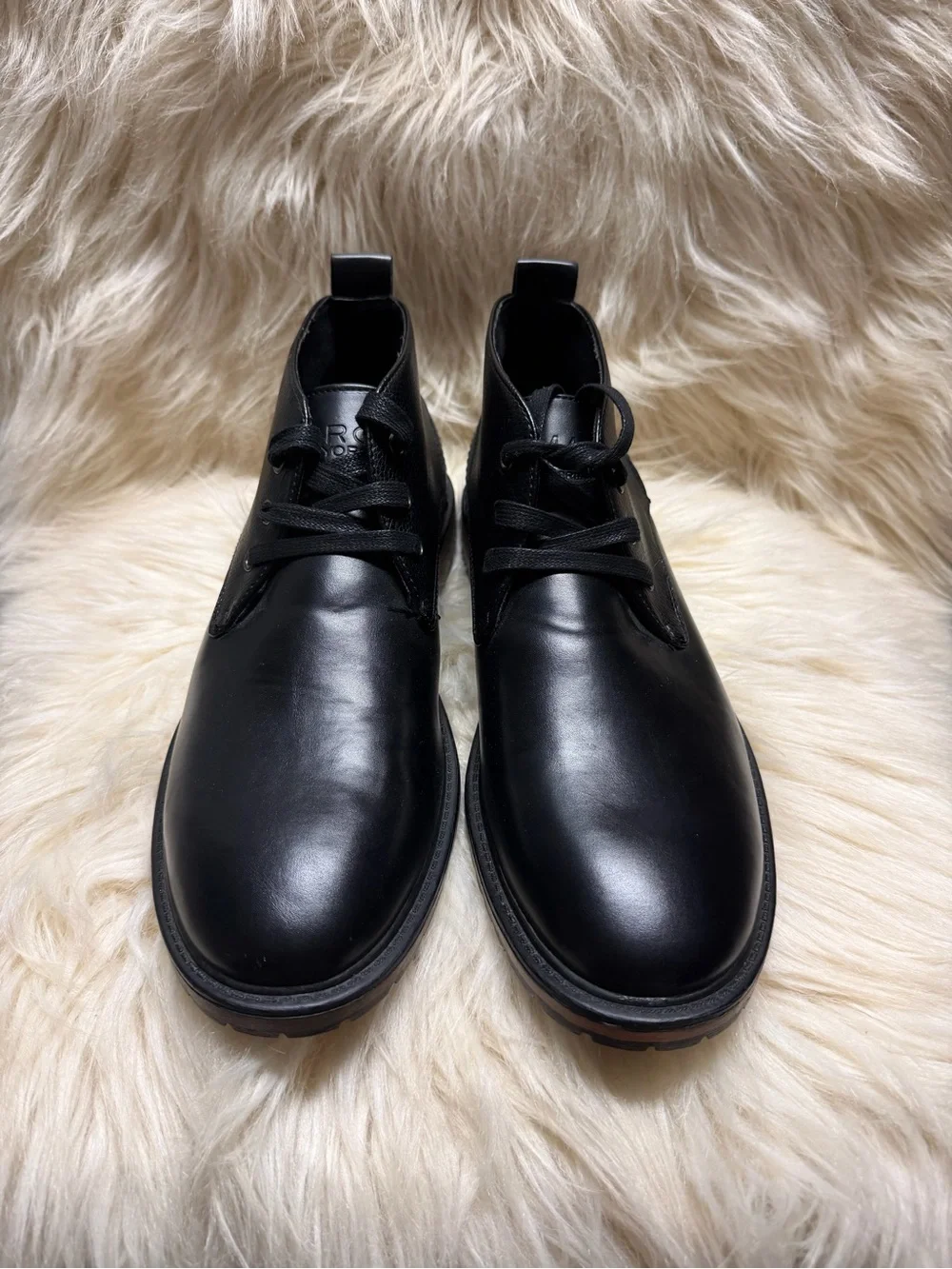 Andrew Marc Men's Black Leather Lace-Up SIZE 10.5